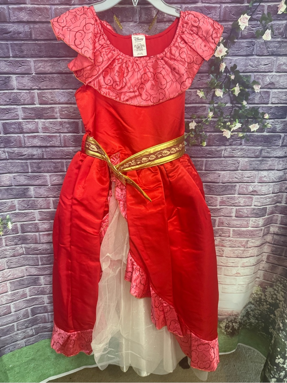 Full official Disney Store Elena of Avalor complete costume dress, Tiara & wig